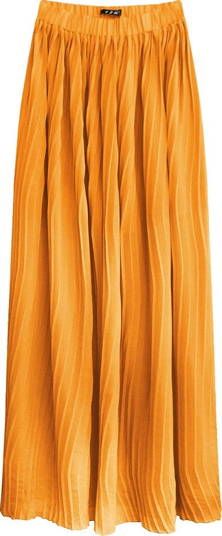 PLISOWANA SPÓDNICA MAXI POMARAŃCZOWA 1 (9237/1)