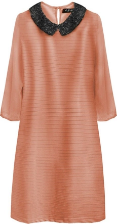 SUKIENKA Z KOŁNIERZYKIEM BRZOSKWINIOWA (6107)