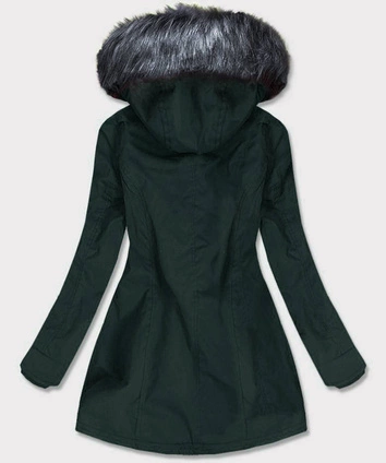 Wodoodporna parka damska zielono-szara (m-923)