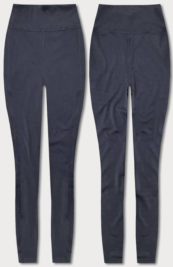 Legginsy damskie z ozdobnymi szwami granatowe (54460)