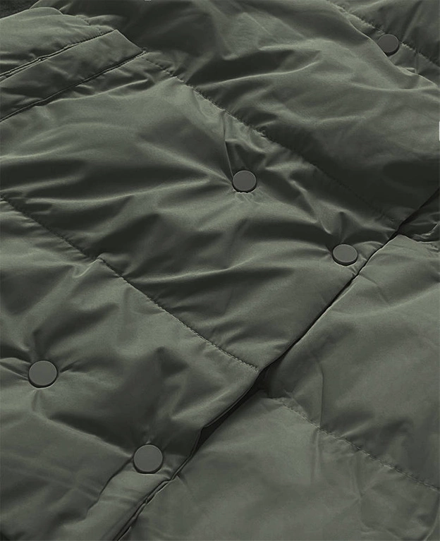 Krótka kurtka zimowa z wysoką stójką army (5m729-136)