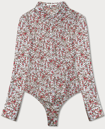 BLUZKA BODY W KWIATKI ECRU (AWY0121)