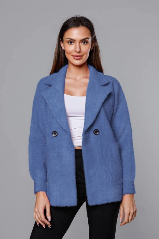 Krótka narzutka alpaka ciemna niebieska (CJ65)