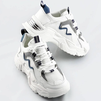 SPORTOWE BUTY DAMSKIE NA WYSOKIEJ PODESZWIE BIAŁE (M12)