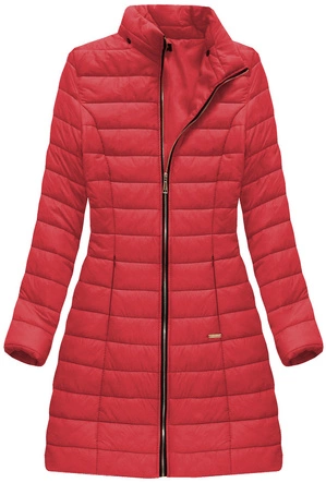 DŁUGA PIKOWANA KURTKA CZERWONA (X7160X)