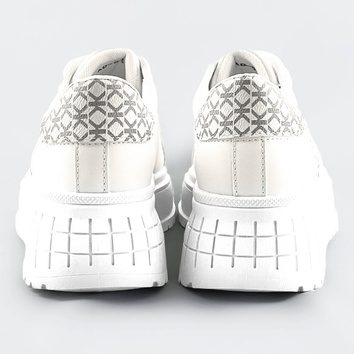 Sneakersy na grubej podeszwie białe (ad-576)