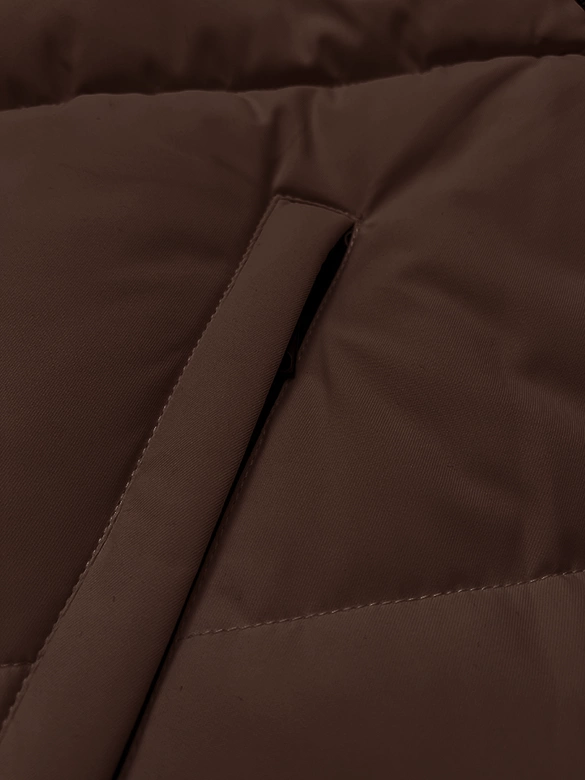 Zimowa kurtka damska z odpinanym kapturem S'west kakao (B8303-48)