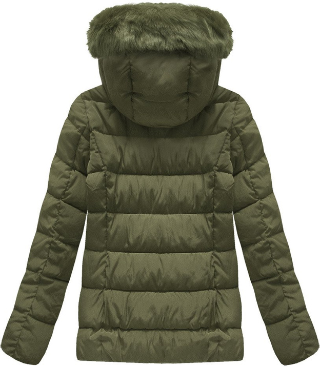PIKOWANA KURTKA Z KAPTUREM KHAKI (B3570)