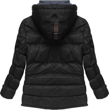 GRUBA KURTKA ZIMOWA Z KAPTUREM CZARNA (415)