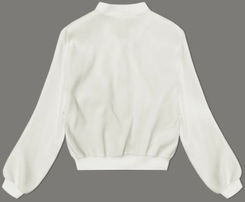 Wełniana kurtka bomber ecru (15687)