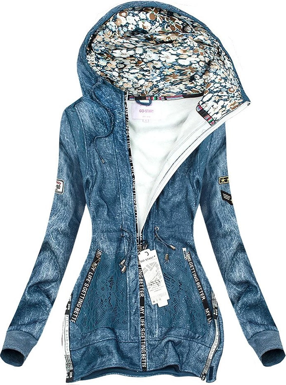 BLUZA IMITUJĄCA JEANS NIEBIESKA 2 (J7902)
