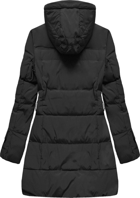 KURTKA Z KAPTUREM I KIESZENIAMI CZARNA (X1266X)