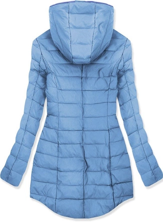 PIKOWANA KURTKA Z KAPTUREM BŁĘKITNA (7152)