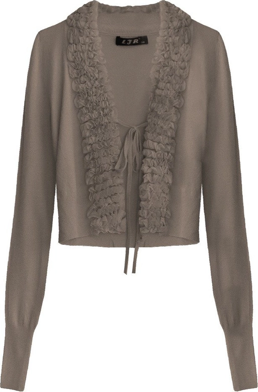 KRÓTKI WIĄZANY SWETEREK KAKAOWY (1577)