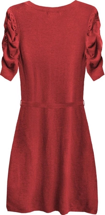 SWETERKOWA SUKIENKA CZERWONA (X1109X)