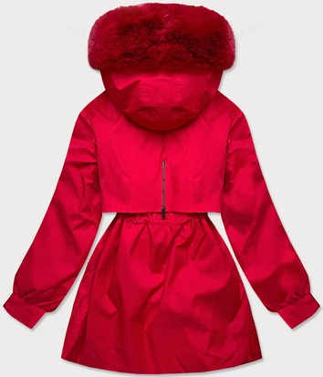 Kurtka zimowa damska z podpinką czerwona (b2715-4)
