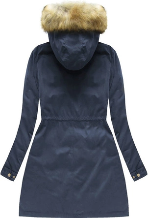 GRUBA PARKA ZIMOWA Z KAPTUREM GRANATOWA (4646)