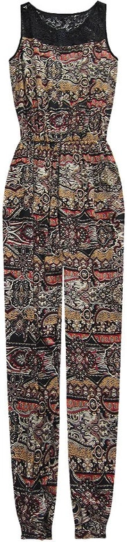 DŁUGI WZORZYSTY KOMBINEZON CZARNO-CZERWONY (7901-8#)