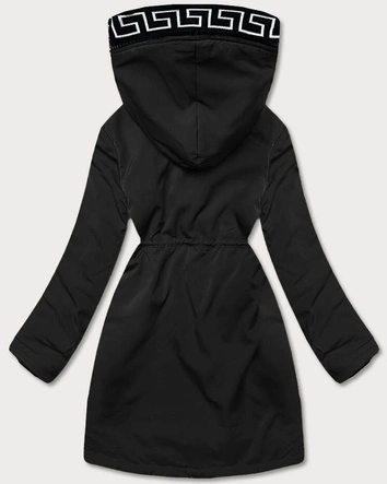 Damska kurtka z futrzaną podszewką czarna (B8116-1)