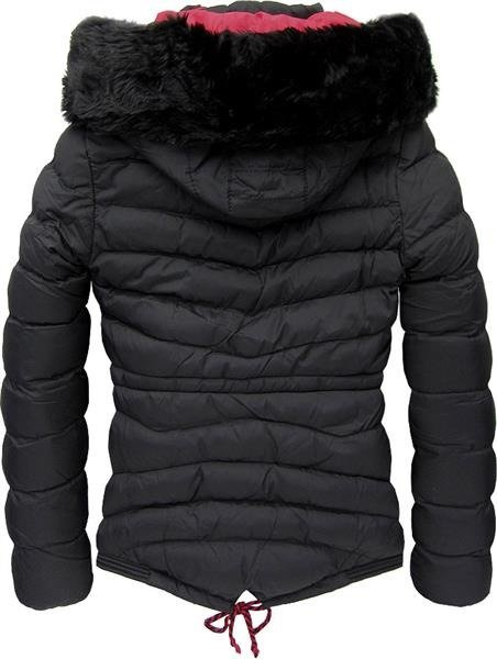 PIKOWANA KURTKA ZIMOWA CZARNA (W658)