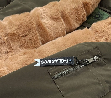 Damska parka zimowa khaki (CAN-588BIG)