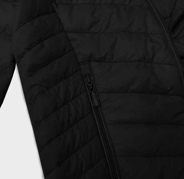 Lekka kurtka damska z odpinanym kapturem J Style czarna (16M9230-392)