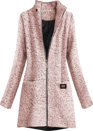 KRÓTKI PŁASZCZ ZIMOWY Z KAPTUREM RÓŻOWY (516/1ART)