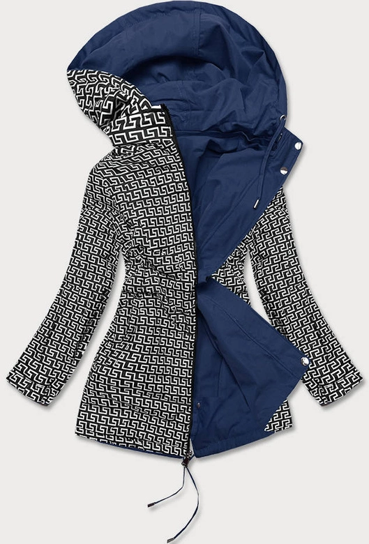 Parka damska 2w1 niebieski ciemny/biały (w702)