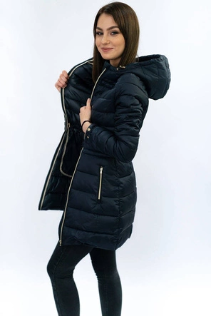 PIKOWANA KURTKA TYPU PARKA GRANATOWA (MH-3365A)