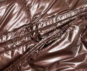 Dwustronna metaliczna kurtka zimowa brązowo-beżowa (p21-7901-296+62)