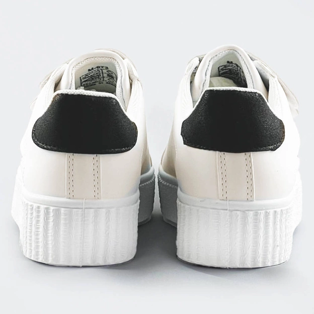 Sportowe buty damskie na rzepy białe (m-973)