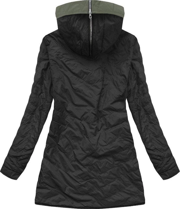 DWUSTRONNA KURTKA Z KAPTUREM KHAKI (W640)