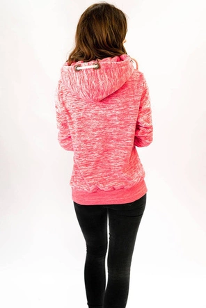 DAMSKA BLUZA Z KAPTUREM RÓŻOWY MELANŻ (1926)