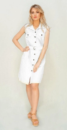 SUKIENKA KOSZULOWA SZMIZJERKA BIAŁA (397ART)