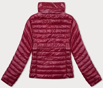 Pikowana kurtka damska ze stójką ciemna czerwona (16M9108-06)