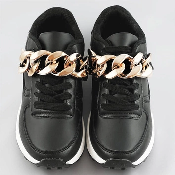 SNEAKERSY Z ŁAŃCUCHEM CZARNE (6368)