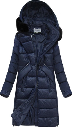 KURTKA Z ŁĄCZONYCH MATERIAŁÓW GRANATOWA (J19-011)