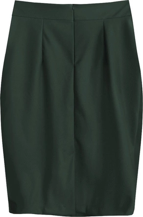 OŁÓWKOWA SPÓDNICA Z EKOSKÓRY CIEMNOZIELONA (528ART)