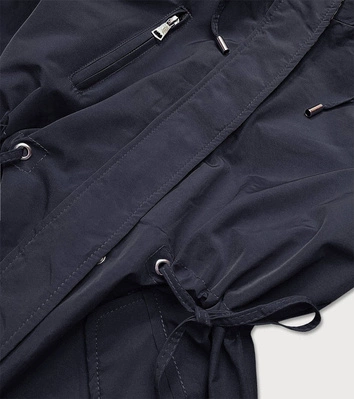 Dwustronna kurtka parka damska granat/brąz (w580)