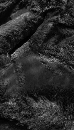 Kurtka damska futro z kapturem czarna (br9741-1)