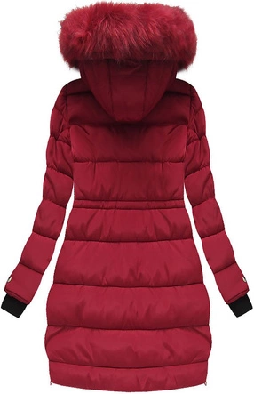 PIKOWANA KURTKA Z KAPTUREM CZERWONA (W144)