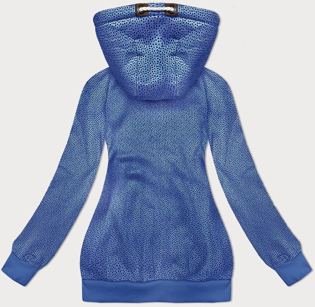 Rozpinana bluza z kapturem w drobne serduszka niebieska (2316)