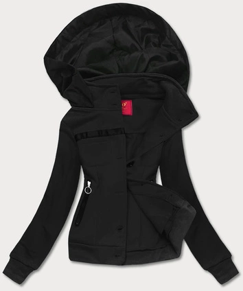 Krótka bluza rozpinana damska czarna (AMG-63)