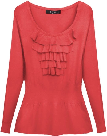 SWETER Z ŻABOTEM CZERWONY (1527)