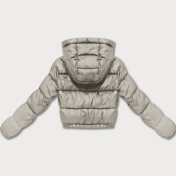 Dwustronna krótka kurtka damska Minority beżowa panterka (M6-6001-62)