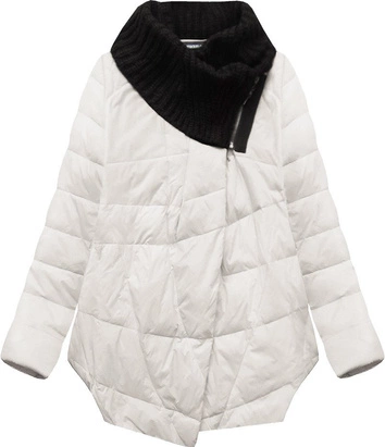 KURTKA Z PUCHEM NATURALNYM ECRU (1332)