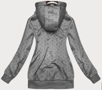 Rozpinana bluza damska ze ściągaczami szara (2306)