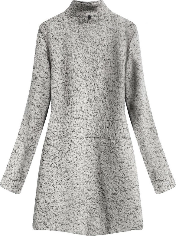 KRÓTKI DAMSKI PŁASZCZ Z KAPTUREM ECRU (516ART)