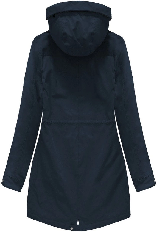 DWUSTRONNA KURTKA Z KAPTUREM GRANATOWA (W0230)