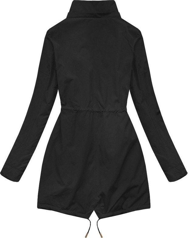 DWUSTRONNA PARKA Z KAPTUREM CZARNA (W304-1)